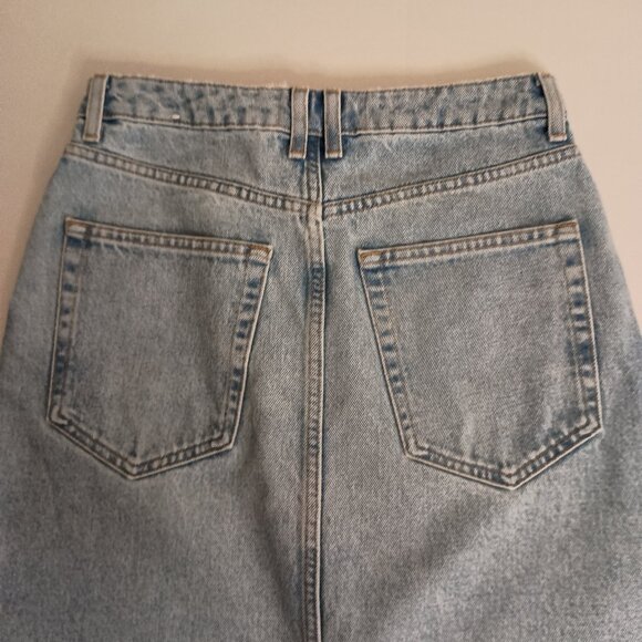 Mango High Waist Maxi Light Blue Denim Skirt Women's Size S - Picture 10 of 16